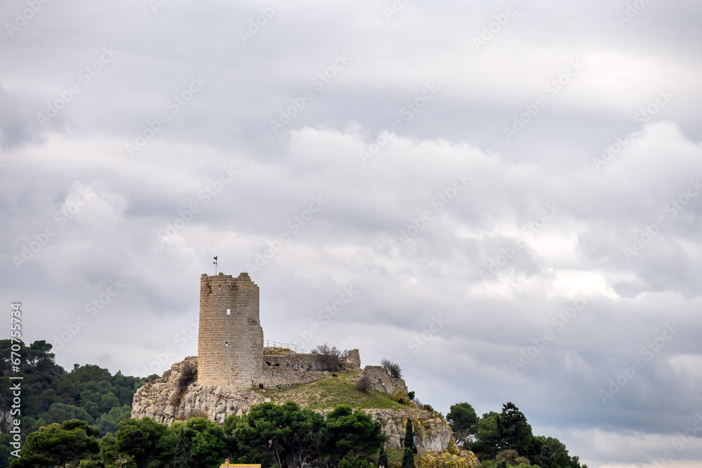 Barberousse tower in Gruissan on a cloudy day, Languedoc, France