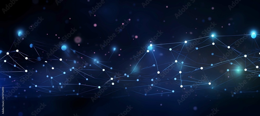 Abstract technology background, network connection structure with dots and lines, vector illustration, Generative AI illustrations.