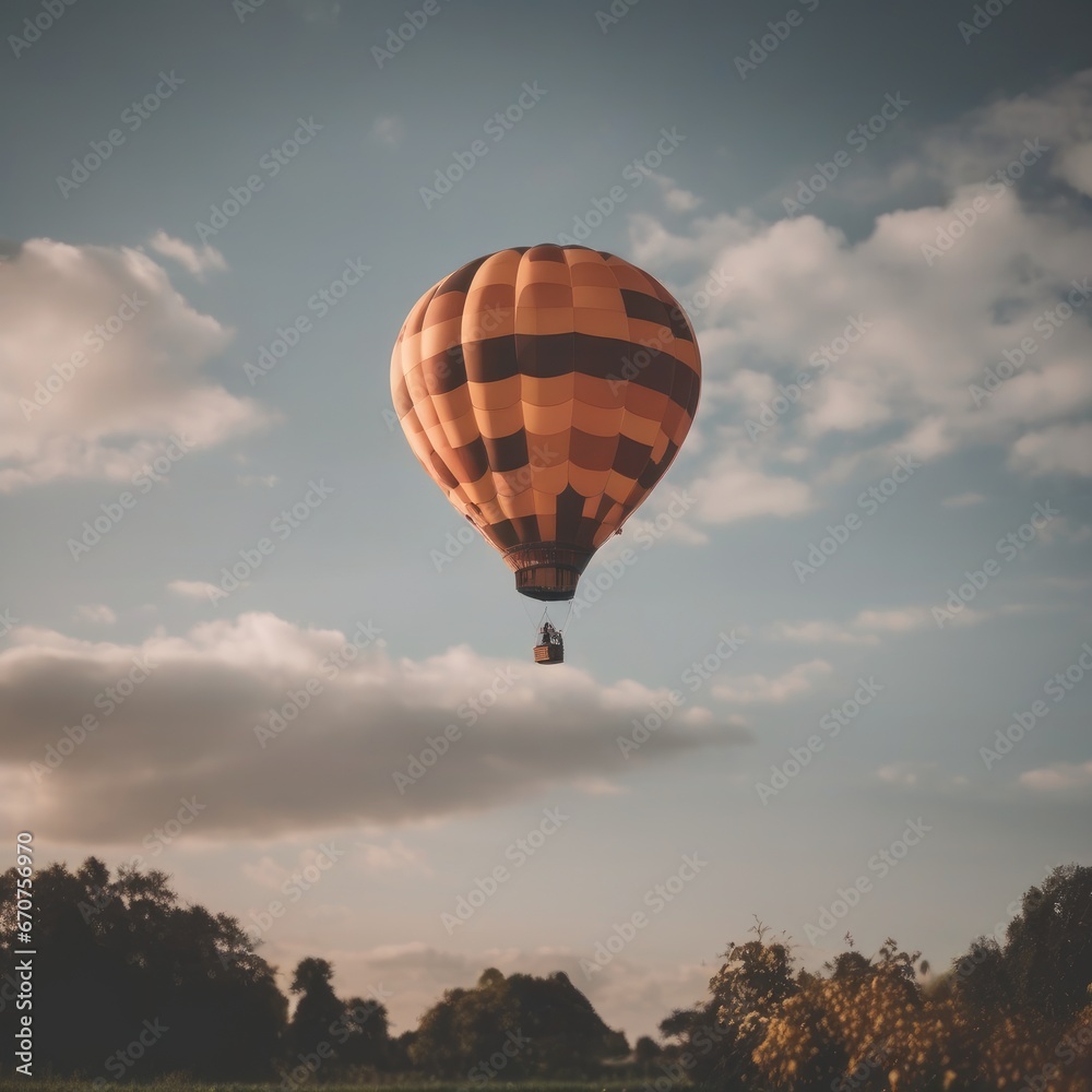 Fototapeta premium A balloon filled with hot air. Ballooning is low from the ground