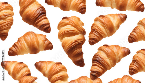 croissant isolated on white background, food concept, Generative ai	