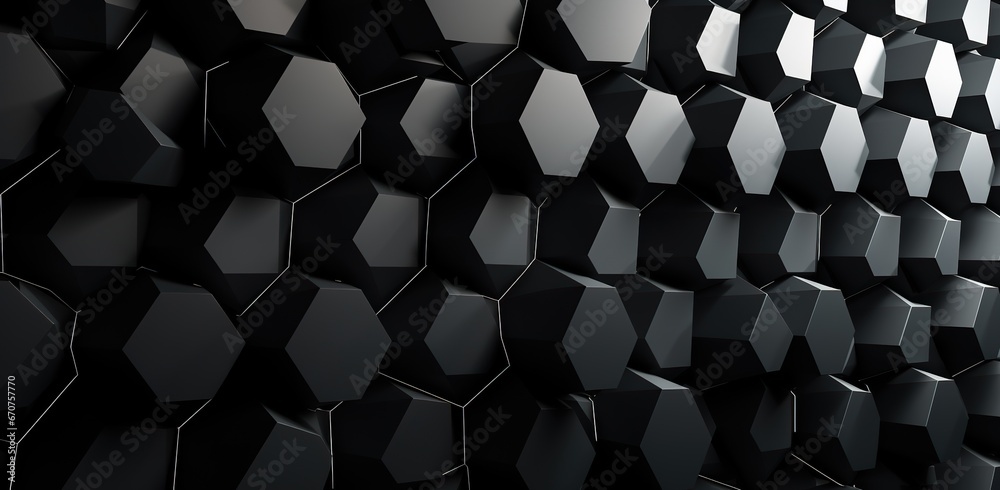 hexagon honeycomb black and white background, hexagonal shape pattern