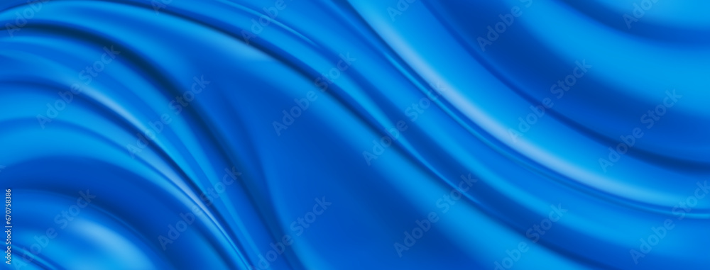 Obraz premium Abstract background with wavy folded surface in blue colors