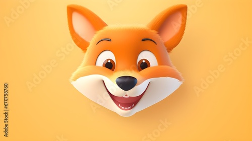 Cute Fox Portrait Wallpaper with Soft Gradient Background