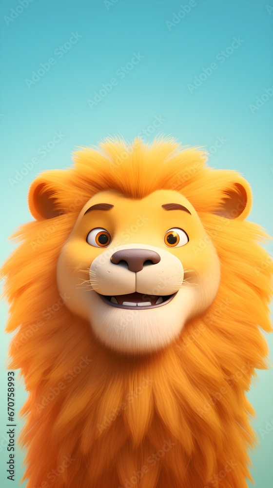 Adorable Lion Portrait Wallpaper with Soft Gradient Background Adorable Lion Portrait Wallpaper with Soft Gradient Background