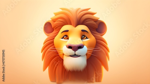 Adorable Lion Portrait Wallpaper with Soft Gradient Background