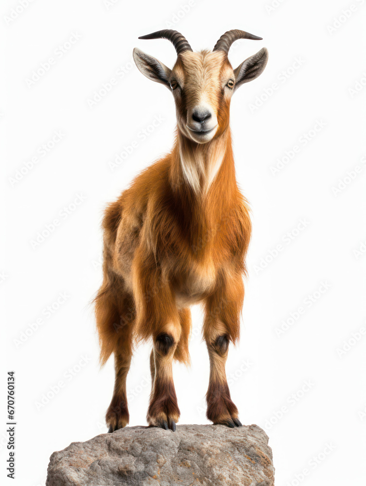 Fototapeta premium Ibex Studio Shot Isolated on Clear Black Background, Generative AI