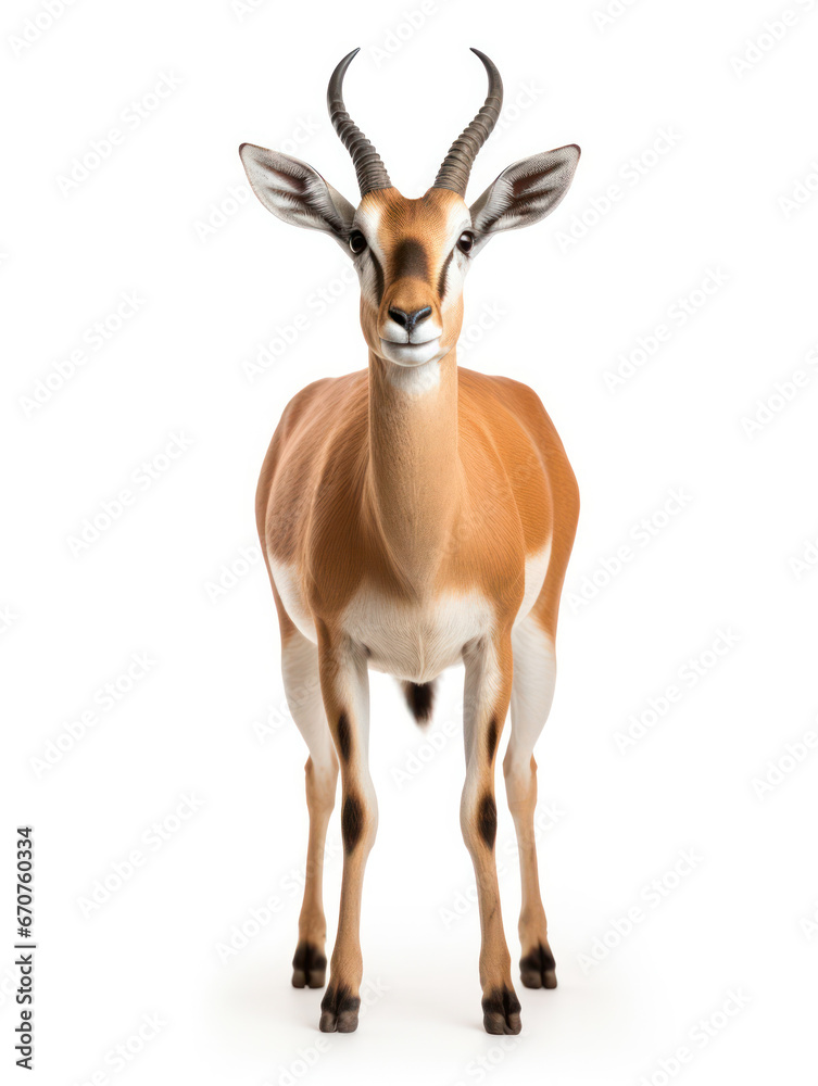 Antelope Studio Shot Isolated on Clear White Background, Generative AI Antelope Studio Shot Isolated on Clear White Background, Generative AI