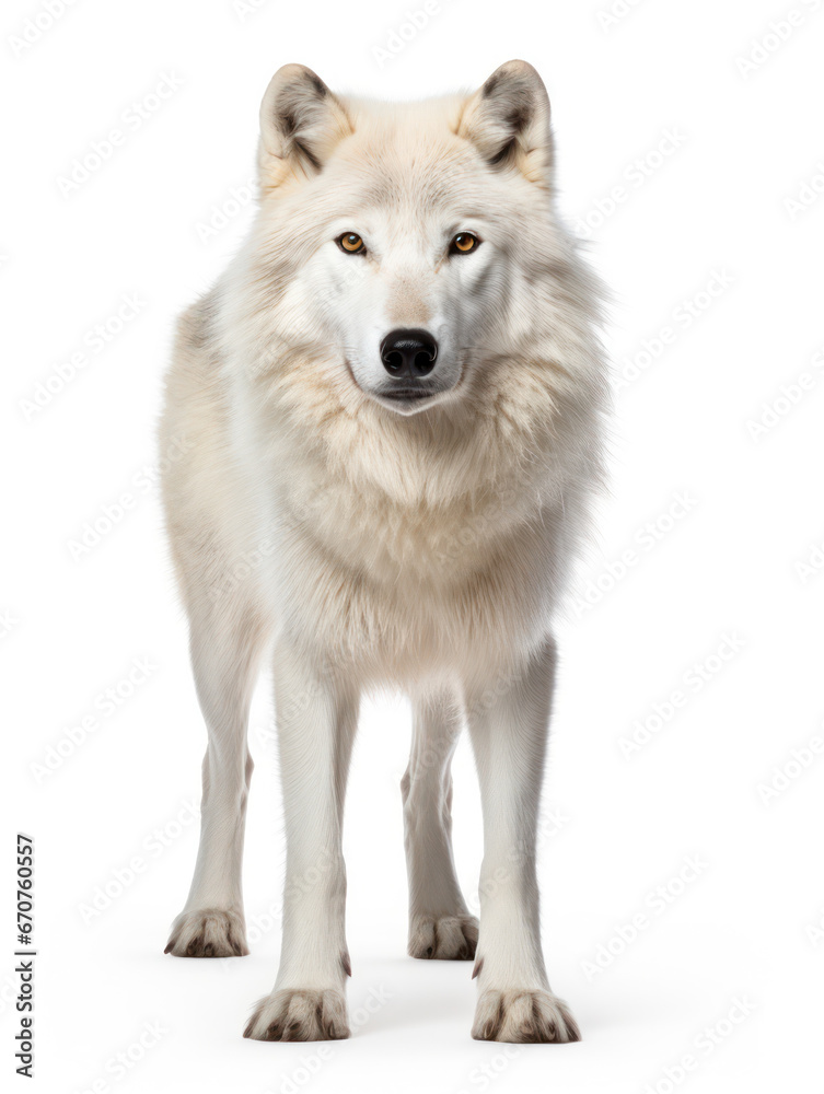 Arctic Wolf Studio Shot Isolated on Clear White Background, Generative AI Arctic Wolf Studio Shot Isolated on Clear White Background, Generative AI
