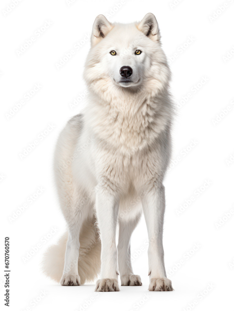 Arctic Wolf Studio Shot Isolated on Clear White Background, Generative AI Arctic Wolf Studio Shot Isolated on Clear White Background, Generative AI