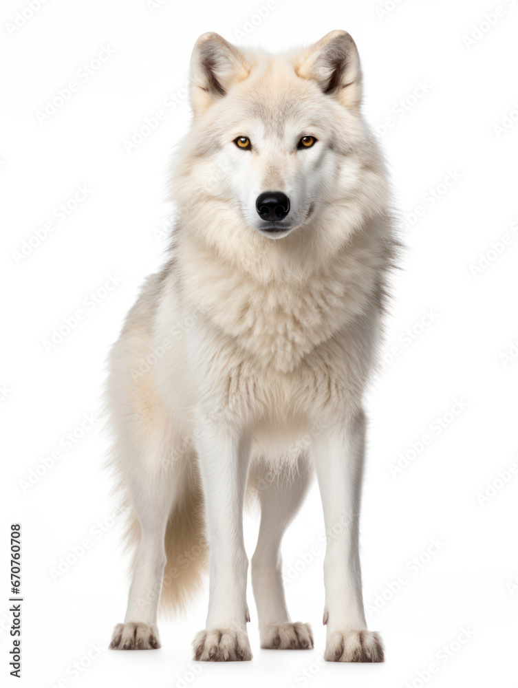 Arctic Wolf Studio Shot Isolated on Clear White Background, Generative AI Arctic Wolf Studio Shot Isolated on Clear White Background, Generative AI