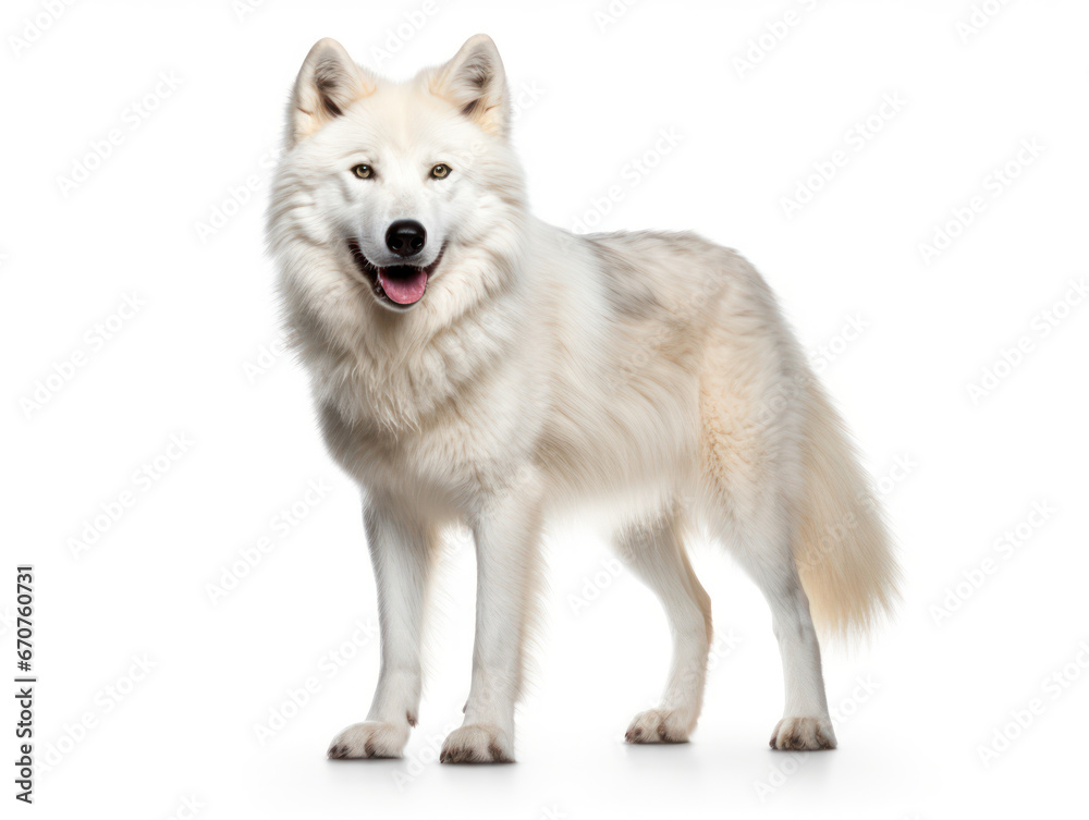 Arctic Wolf Studio Shot Isolated on Clear White Background, Generative AI Arctic Wolf Studio Shot Isolated on Clear White Background, Generative AI