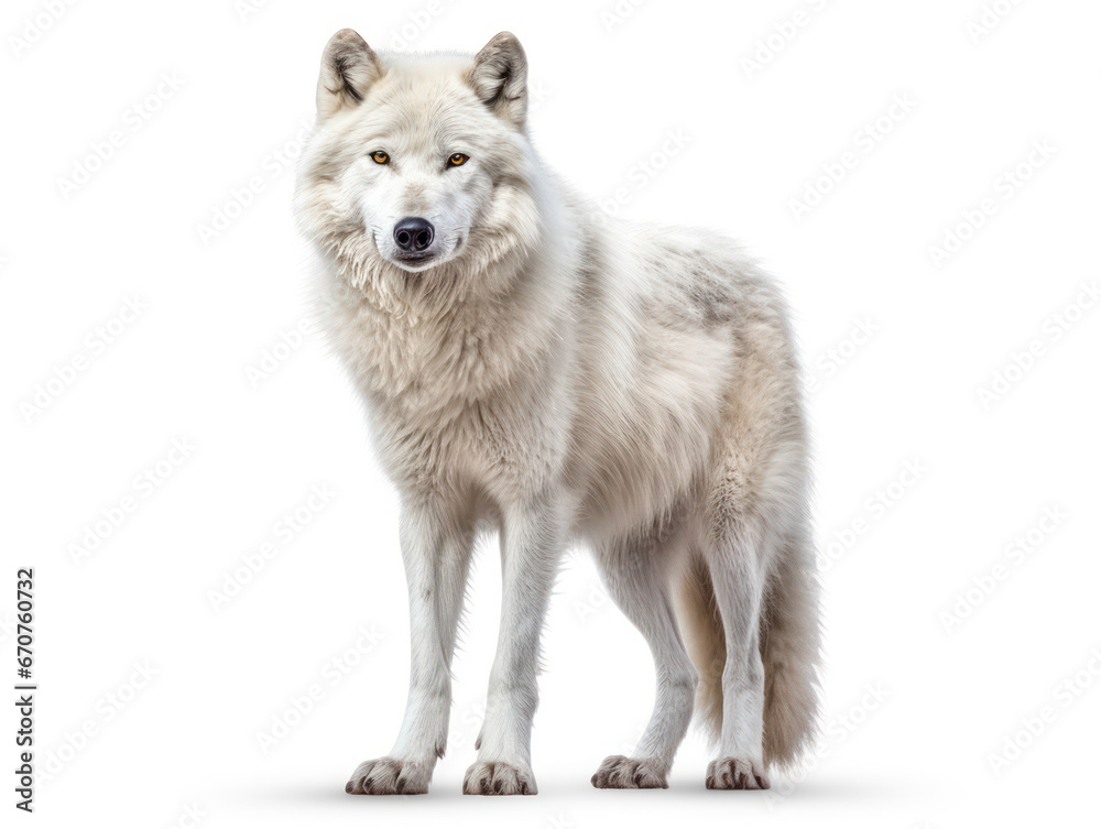 Arctic Wolf Studio Shot Isolated on Clear White Background, Generative AI Arctic Wolf Studio Shot Isolated on Clear White Background, Generative AI