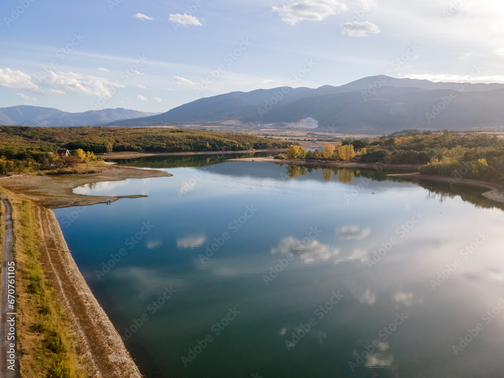 Aerial view of The Forty Springs Reservoir, Bulgaria