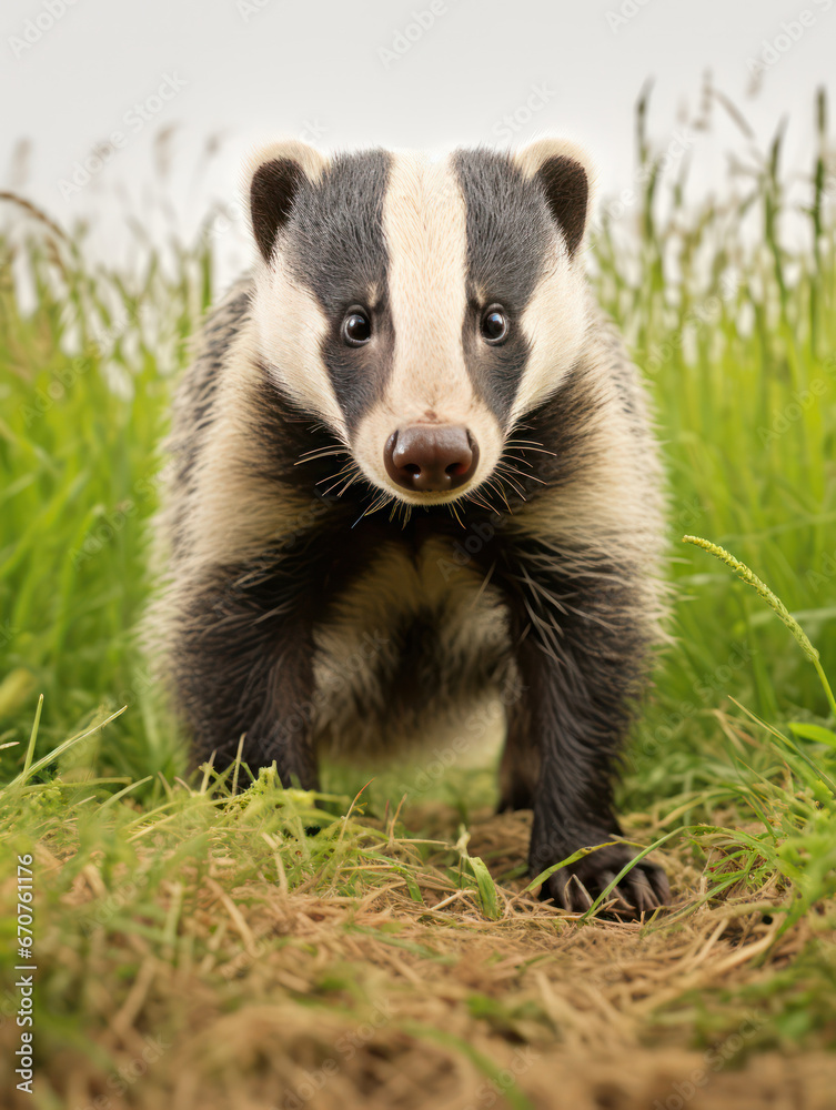 Badger on Natural Background, Generative AI Badger on Natural Background, Generative AI