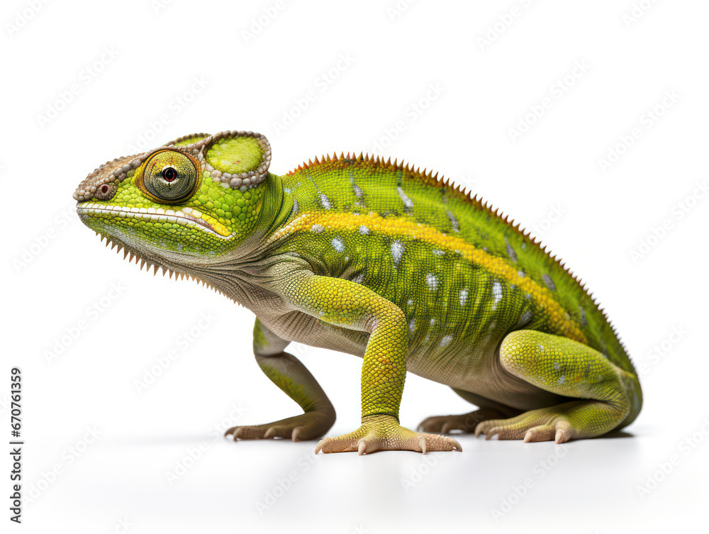 Obraz premium Chameleon Studio Shot Isolated on Clear White Background, Generative AI