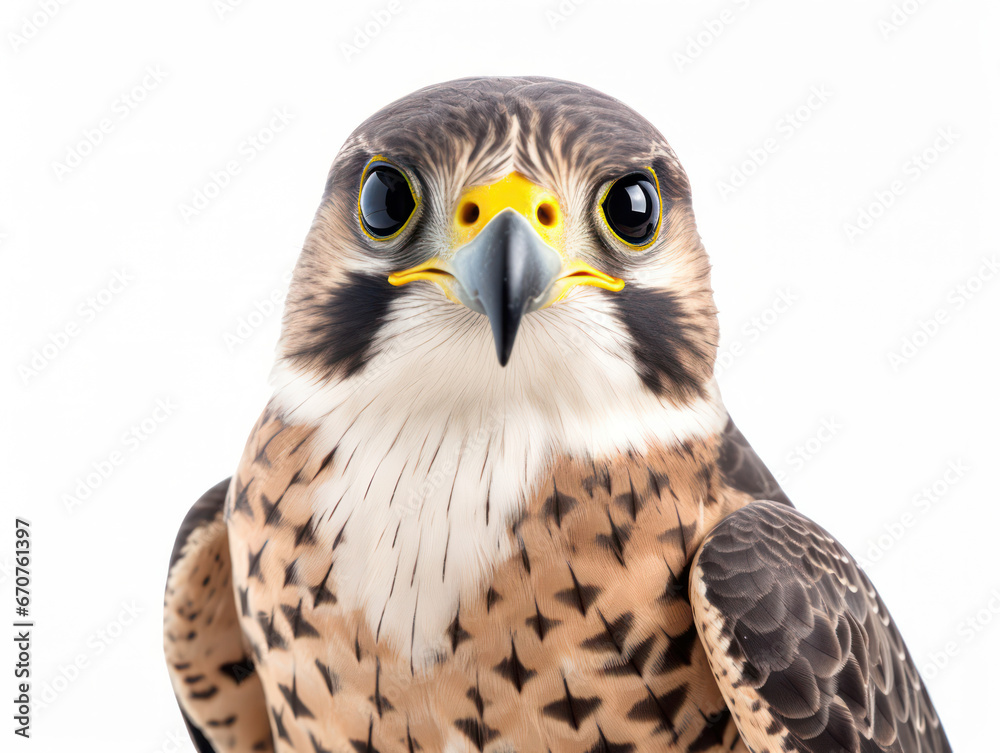 Naklejka premium Falcon Studio Shot Isolated on Clear White Background, Generative AI