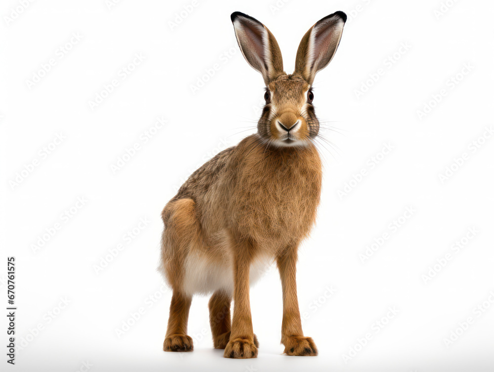 Obraz premium Hare Studio Shot Isolated on Clear White Background, Generative AI
