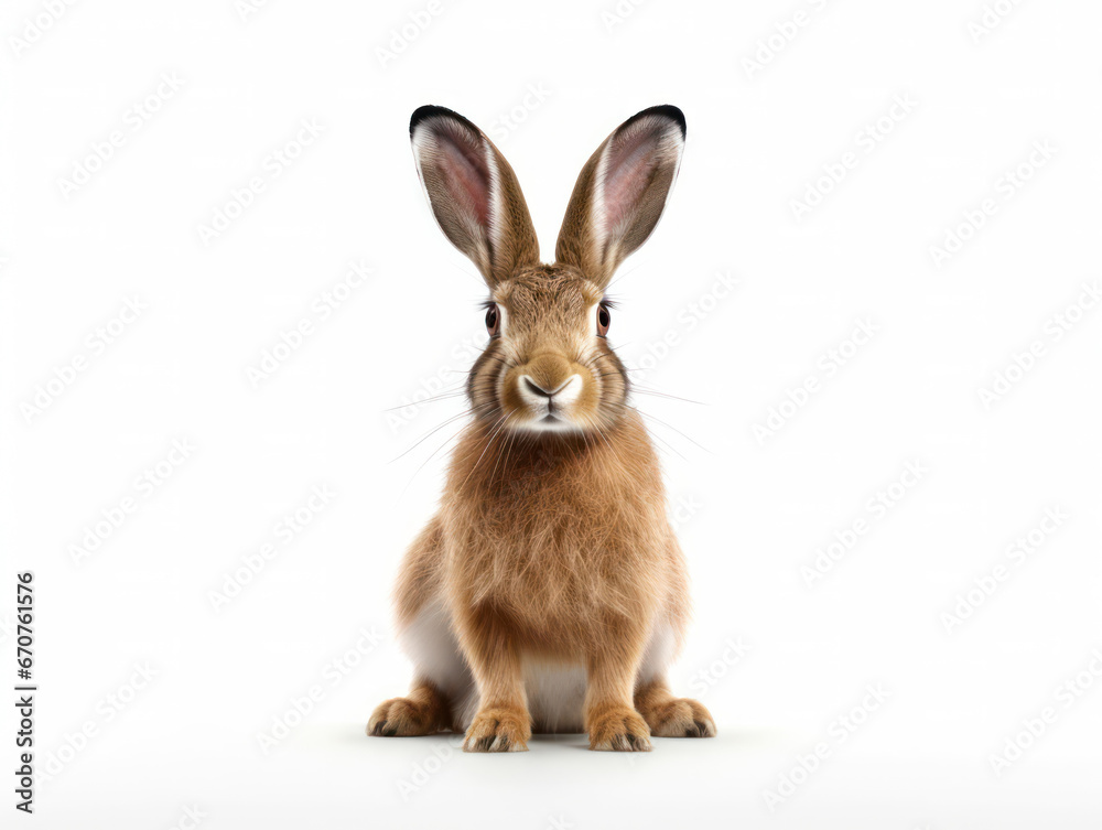Obraz premium Hare Studio Shot Isolated on Clear White Background, Generative AI