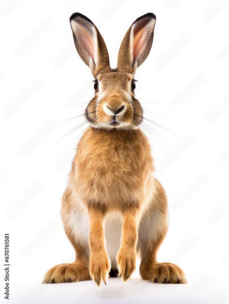 Obraz premium Hare Studio Shot Isolated on Clear White Background, Generative AI