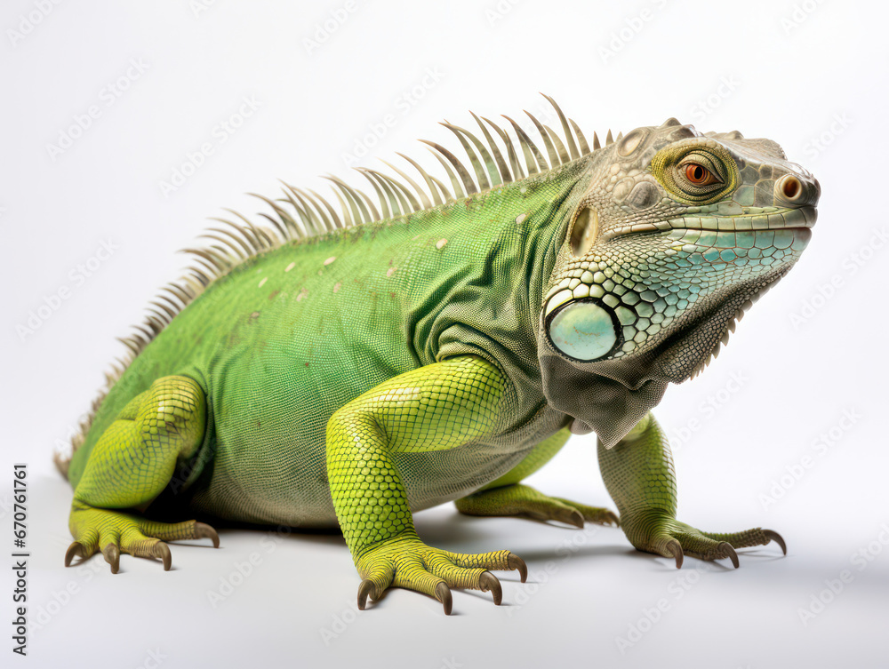 Iguana Studio Shot Isolated on Clear White Background, Generative AI Iguana Studio Shot Isolated on Clear White Background, Generative AI