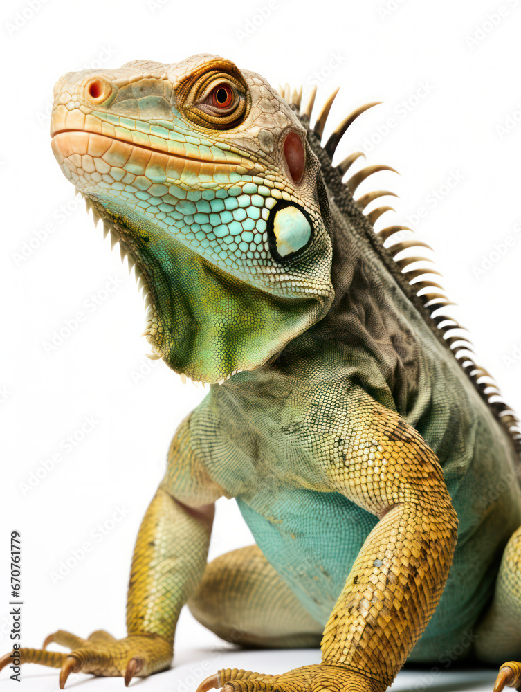 Obraz premium Iguana Studio Shot Isolated on Clear White Background, Generative AI