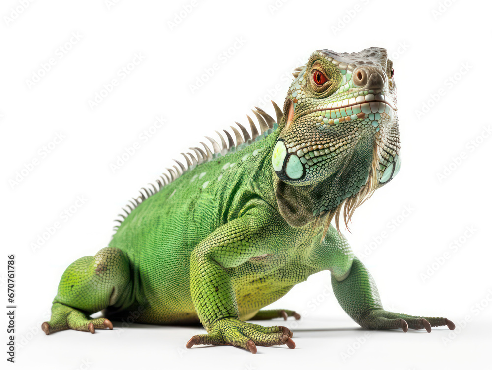 Obraz premium Iguana Studio Shot Isolated on Clear White Background, Generative AI