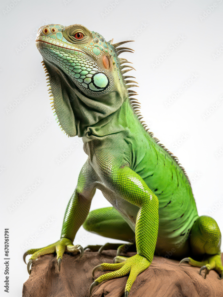 Obraz premium Iguana Studio Shot Isolated on Clear White Background, Generative AI