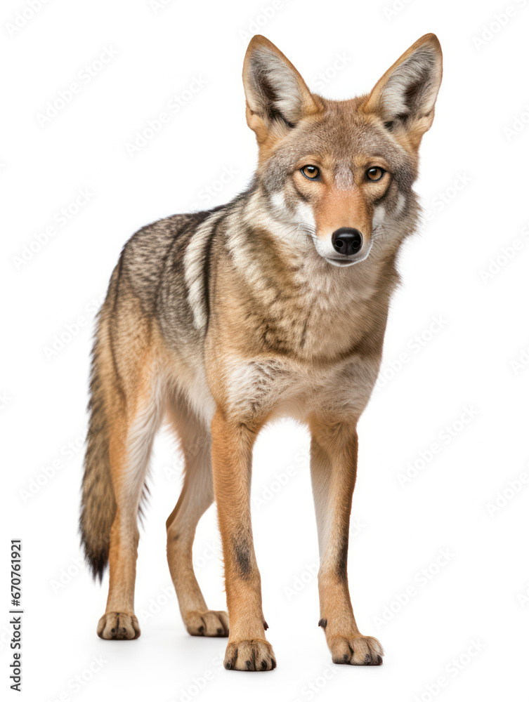 Obraz premium Jackal Studio Shot Isolated on Clear White Background, Generative AI