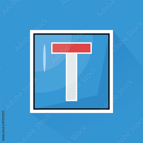 Illustration Vector of Dead End Sign in Flat Design