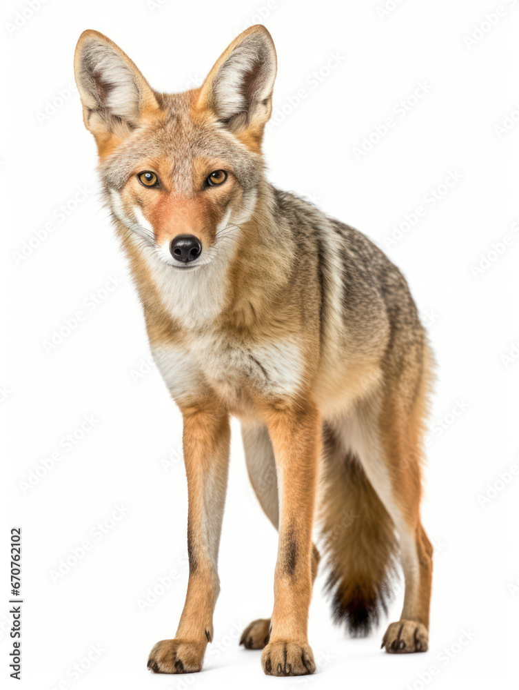 Fototapeta premium Jackal Studio Shot Isolated on Clear Black Background, Generative AI