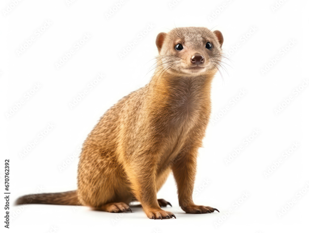 Mongoose Studio Shot Isolated on Clear White Background, Generative AI Mongoose Studio Shot Isolated on Clear White Background, Generative AI