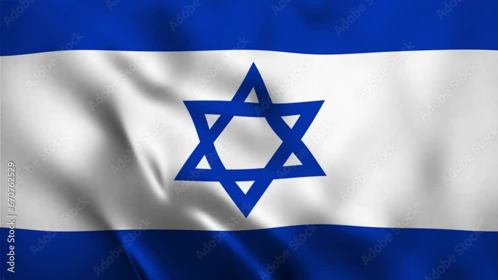 Israel flag seamless loop animation. The National flag of Israel is 3d waving. Israel flag 4k High Resolution. Israel flag seamless loop animation. The National flag of Israel is 3d waving. Israel flag 4k High Resolution.