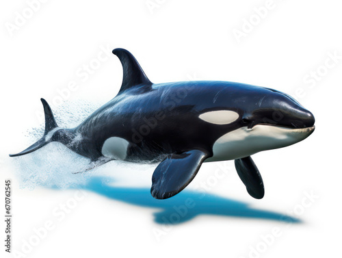 Orca Studio Shot Isolated on Clear White Background, Generative AI
