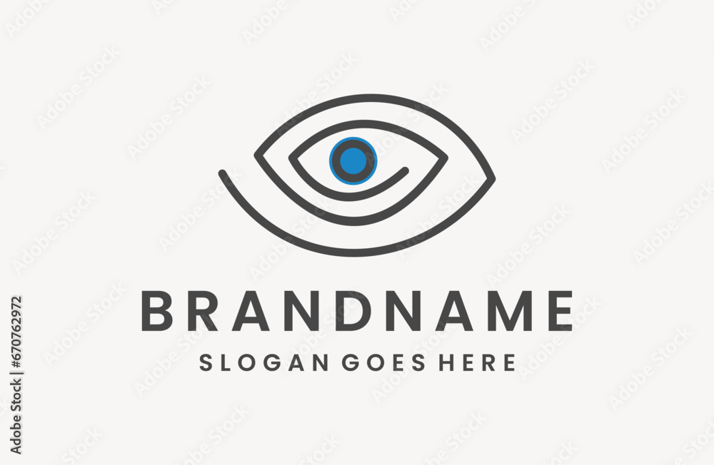 Vector logo abstract image of an eye in space. Vector logo abstract image of an eye in space.
