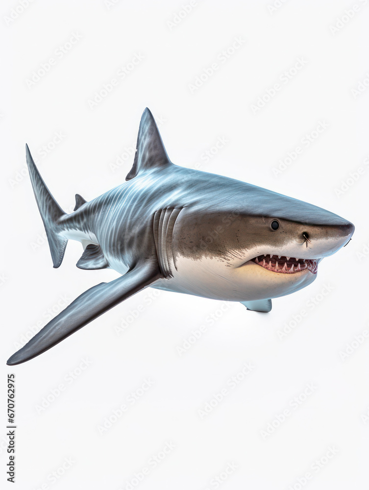 Shark Studio Shot Isolated on Clear White Background, Generative AI Shark Studio Shot Isolated on Clear White Background, Generative AI