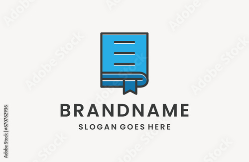 book logo and book icon vector design template full color
