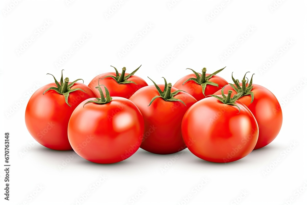 Ripe, juicy tomato, meticulously isolated on a pristine white background. Ripe, juicy tomato, meticulously isolated on a pristine white background.