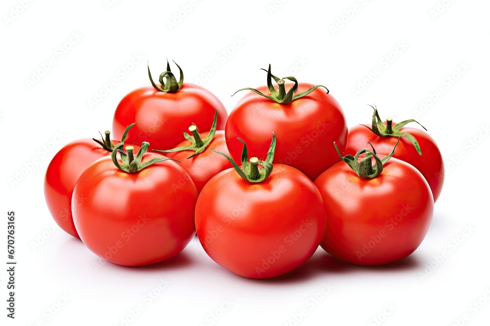 Ripe, juicy tomato, meticulously isolated on a pristine white background. Ripe, juicy tomato, meticulously isolated on a pristine white background.
