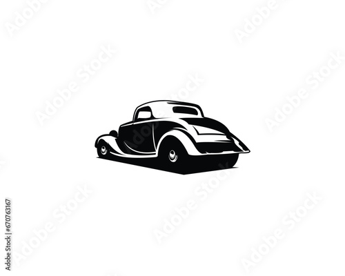 1932 ford coupe isolated white background side view. best for logo, badge, emblem, icon, available in eps 10.