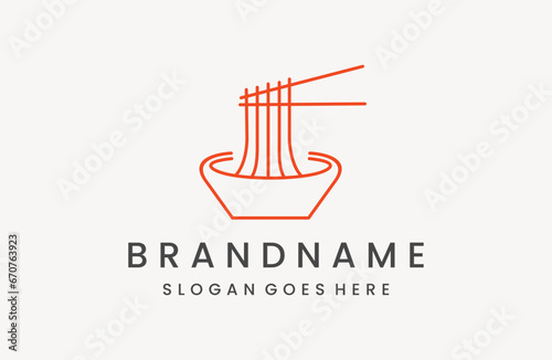 Vector icon and logo ramen for italian pasta or noodles