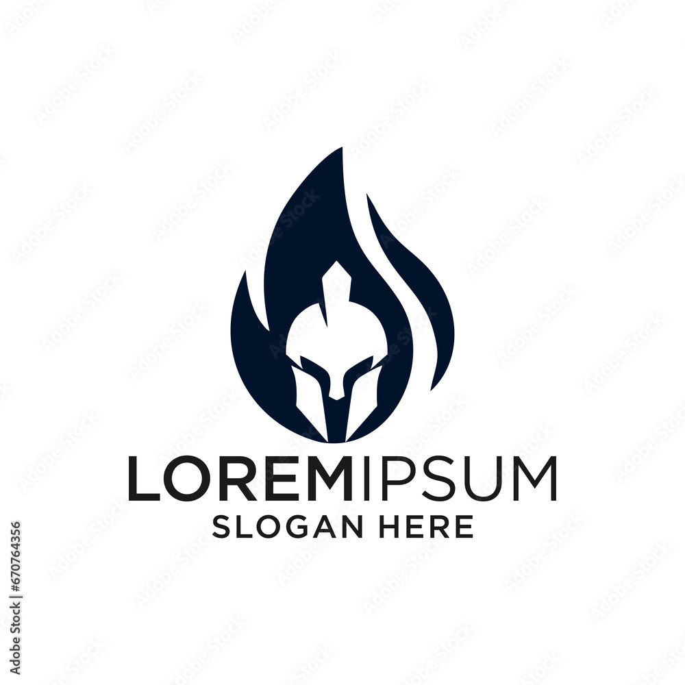 fire and spartan helmet logo design fire and spartan helmet logo design