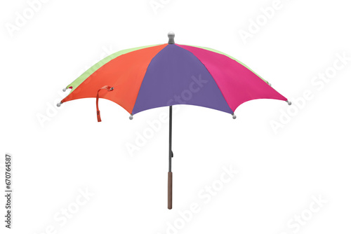 very colorful umbrella on transparent background