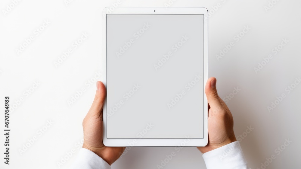 Hand firmly holding a tablet Hand firmly holding a tablet