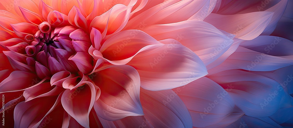 Close up of a dahlia flowers abstract petals