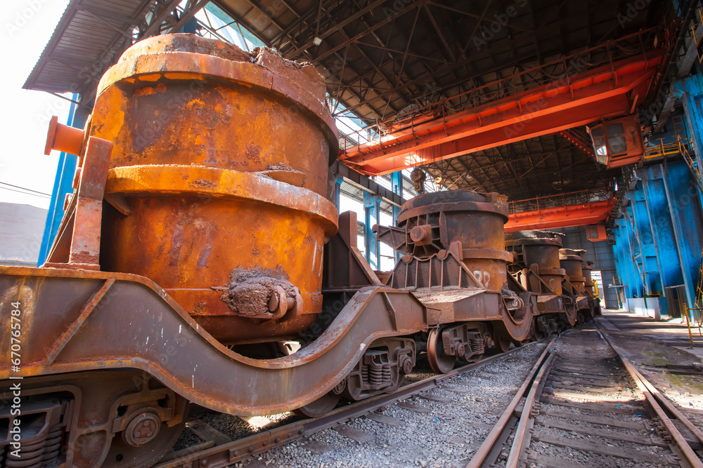 Naklejka premium The workshop and equipment of the steel mill