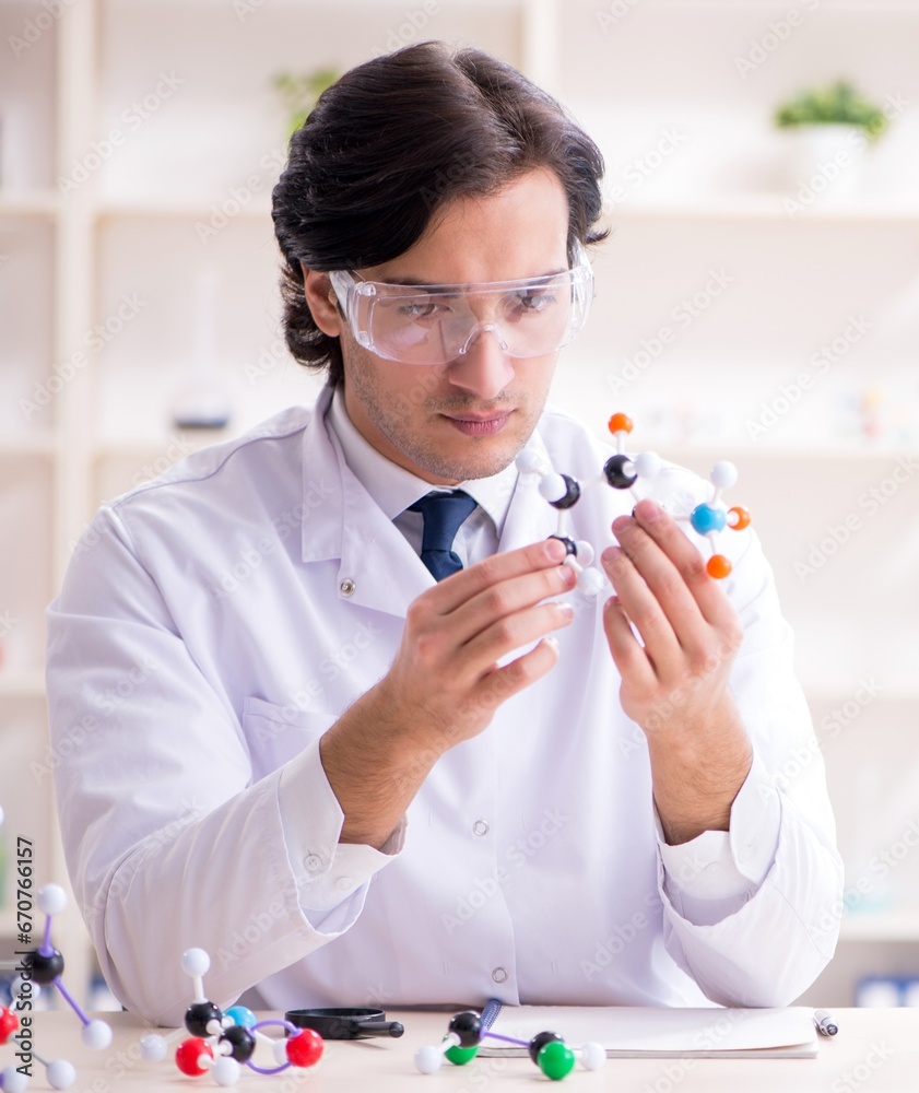 Young male scientist working in the lab