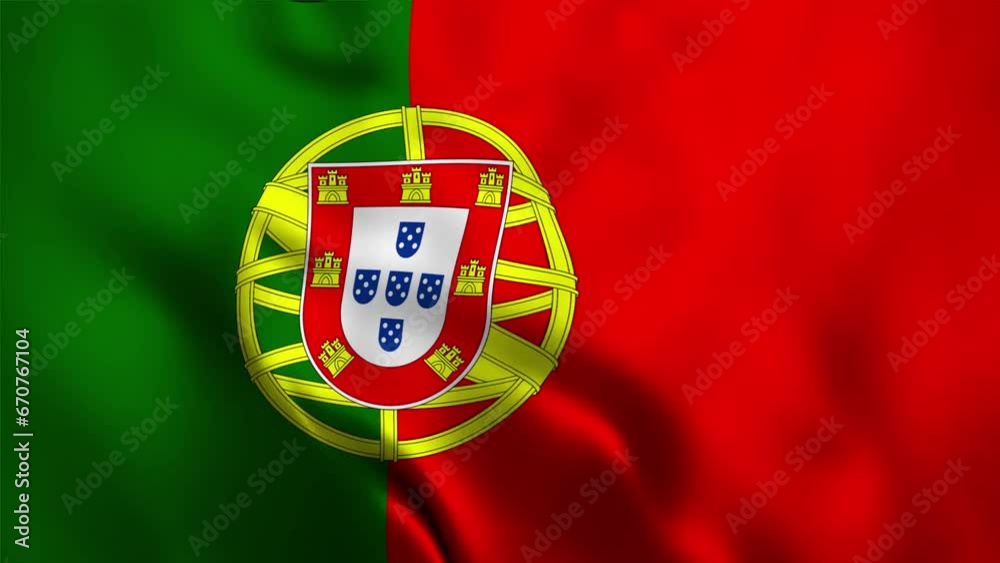 3D animation loop Portugal flag 3D animation loop Portugal flag