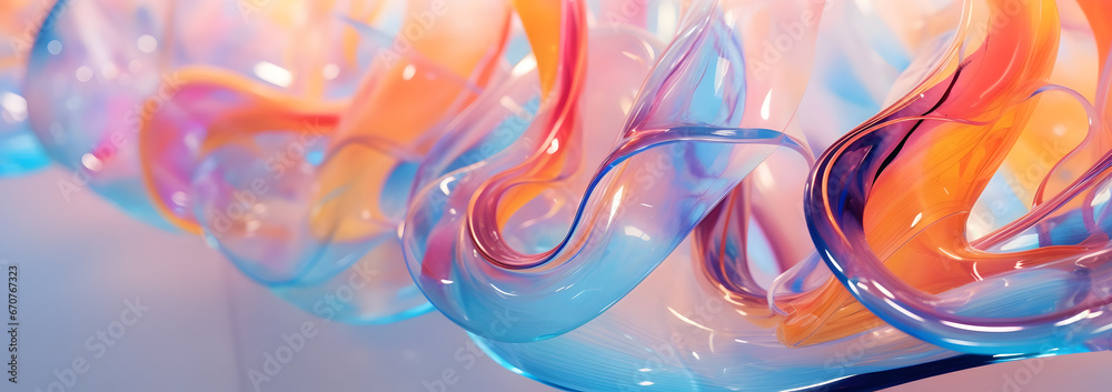 Abstract banner background of colorful shimmering glass art sculptures with vivid colors. Abstract banner background of colorful shimmering glass art sculptures with vivid colors.
