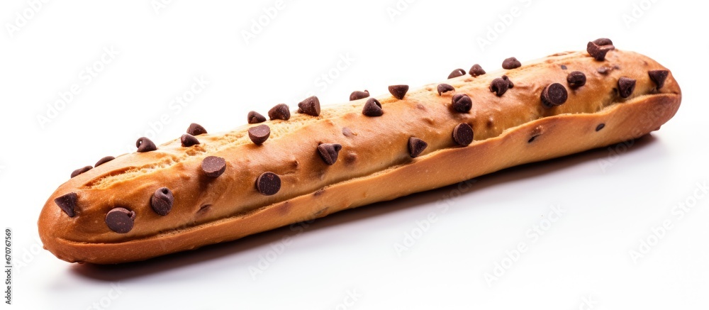 chocolate covered breadstick on white backdrop chocolate covered breadstick on white backdrop