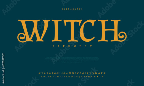 Witch creative modern urban alphabet font. Digital abstract moslem, futuristic, fashion, sport, minimal technology typography. Simple numeric vector illustration